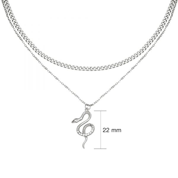 CHAINED SNAKE NECKLACE SILVER