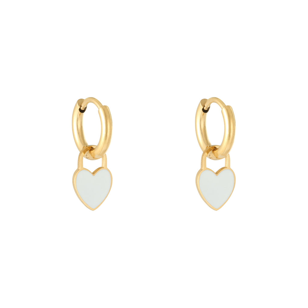 PASTEL HEART EARRINGS WHITE