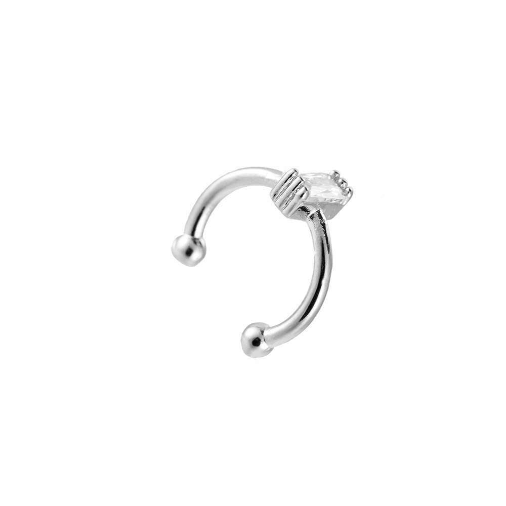 Cube earcuff silver