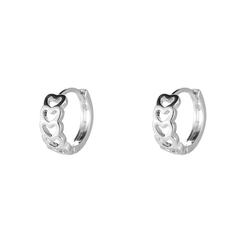 Hearts earrings silver