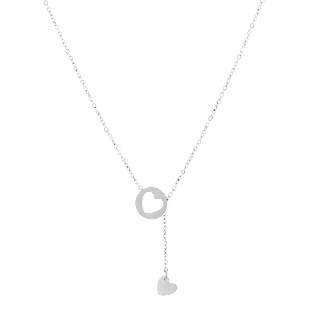 DOUBLE HEART NECKLACE SILVER