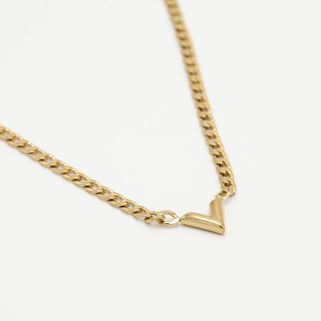 CHAINED V NECKLACE GOLD